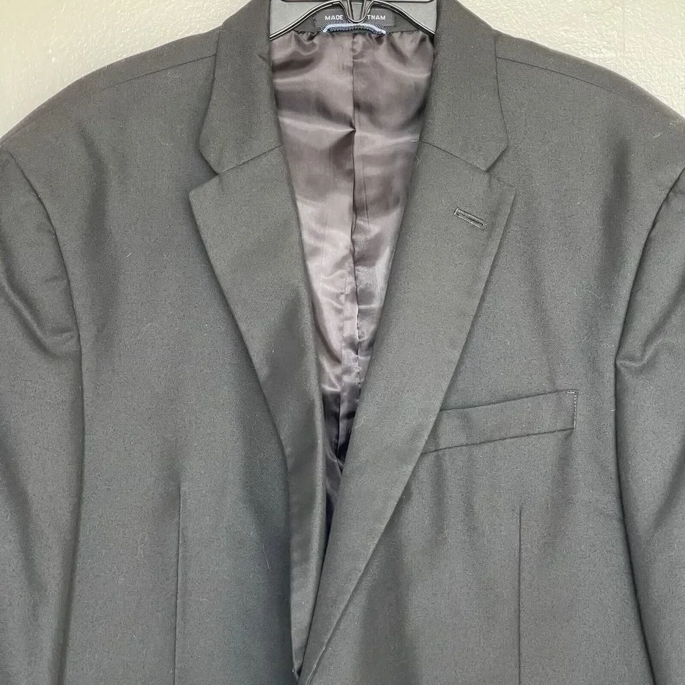 Tommy Hilfiger Mens Blazer Size R 46 Sport Jacket Two Button Black Suit Wedding